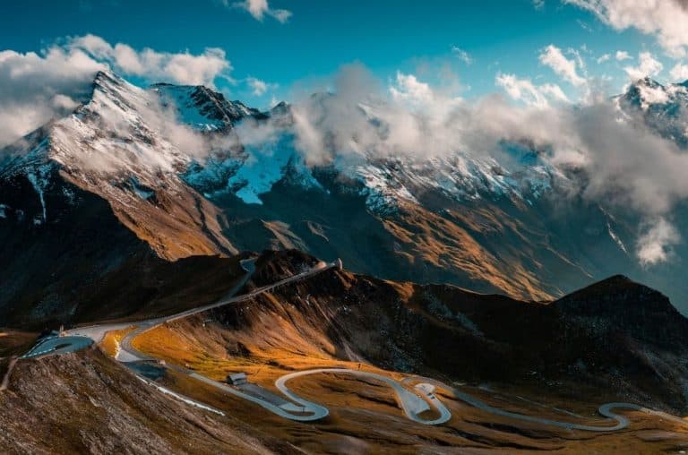 15 Famous Austria Landmarks 1 Grossglockner Alpine Road in the Austrian Alps, a road you must drive down to visit Austrian landmarks!