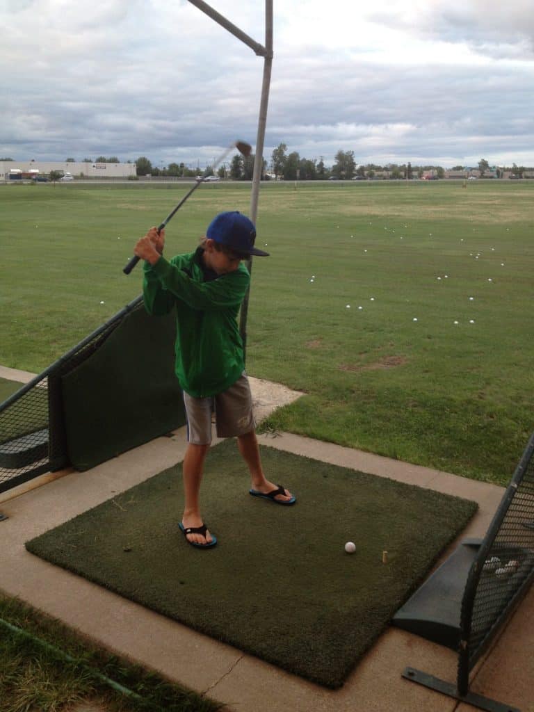 Driving range - hitting golf balls