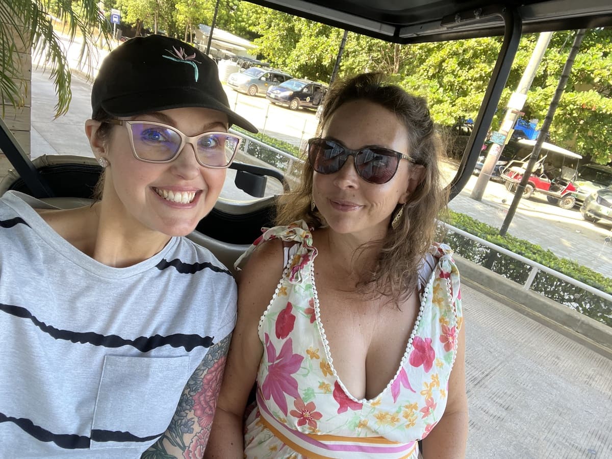 Taking a golf cart to Secret Beach