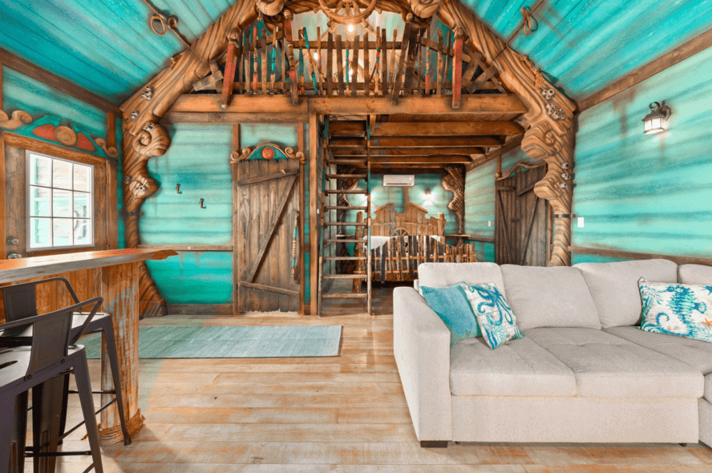 Blue Hills Ranch pirate cabins in Waco Texas