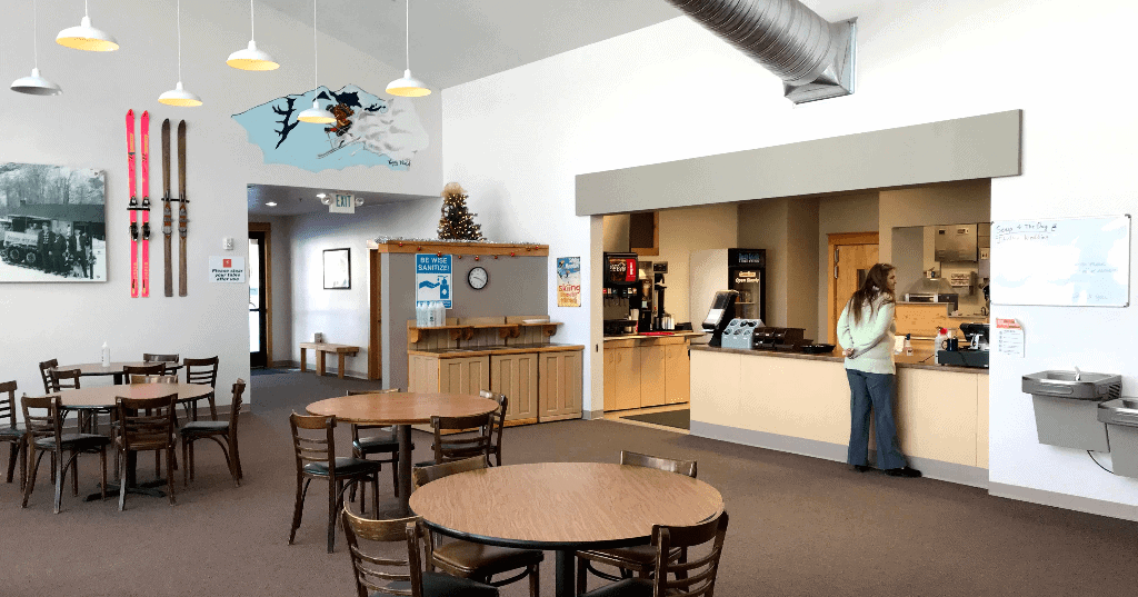 Cafe inside the Soldier Mountain Lodge